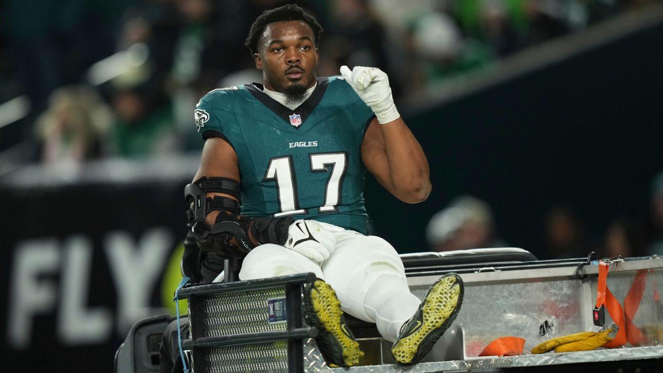 Eagles LB Nakobe Dean (knee) out for rest of playoffs - ESPN