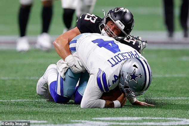 Dak Prescott injured in Dallas Cowboys loss to Atlanta Falcons as Jerry  Jones admits he is 'concerned' | Daily Mail Online