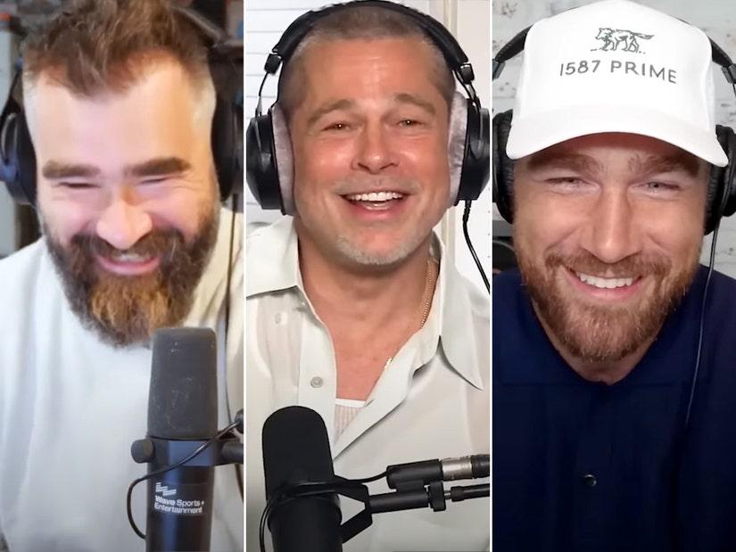Jason Kelce Laughs with Brad Pitt About 'Worst Part' of Wild Adventure with His Brother Doug Pitt